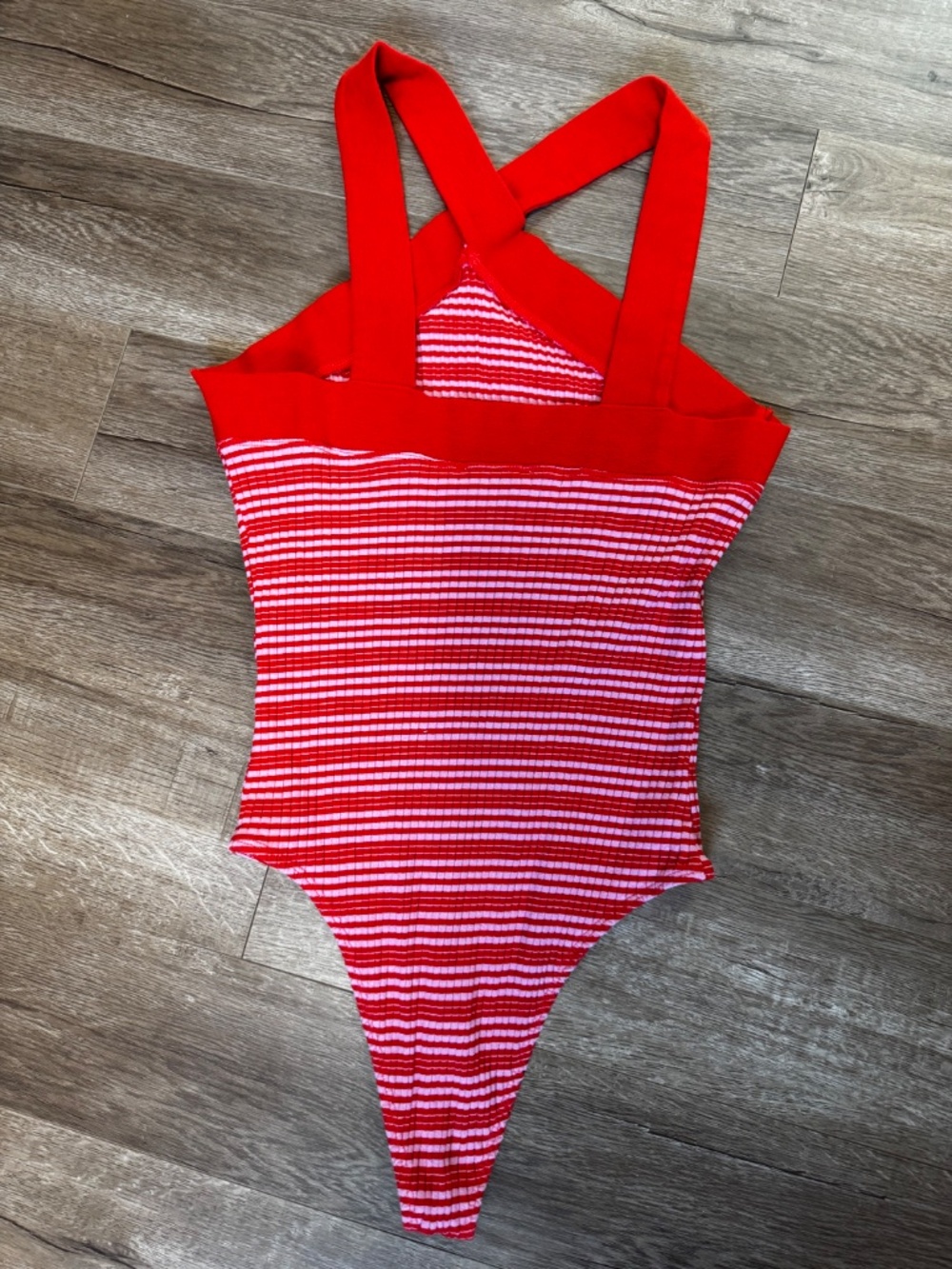 Zara Ribbed Striped Bodysuit Size L - Picture 3 of 3